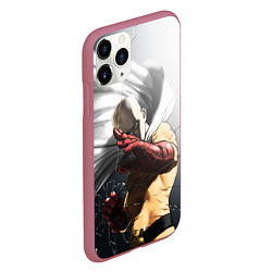 Чехол iPhone 11 Pro матовый One Punch Man - Сайтама, цвет: 3D-малиновый — фото 2