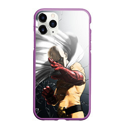 Чехол iPhone 11 Pro матовый One Punch Man - Сайтама, цвет: 3D-фиолетовый
