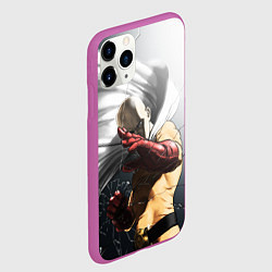 Чехол iPhone 11 Pro матовый One Punch Man - Сайтама, цвет: 3D-фиолетовый — фото 2