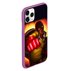 Чехол iPhone 11 Pro матовый Ванпанчмен Сайтама - One Punch Man, цвет: 3D-фиолетовый — фото 2