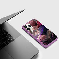 Чехол iPhone 11 Pro матовый Удар Юдзи, цвет: 3D-фиолетовый — фото 2