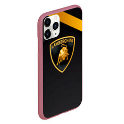 Чехол iPhone 11 Pro матовый Lamborghini геометрия, цвет: 3D-малиновый — фото 2