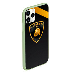 Чехол iPhone 11 Pro матовый Lamborghini геометрия, цвет: 3D-салатовый — фото 2