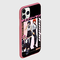 Чехол iPhone 11 Pro матовый Человек бензопила лучшие девочки макима пауэр резе, цвет: 3D-малиновый — фото 2