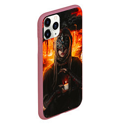 Чехол iPhone 11 Pro матовый FIRE KEEPER Dark SOULS III Дарк соулс, цвет: 3D-малиновый — фото 2