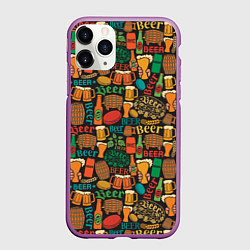 Чехол iPhone 11 Pro матовый Пиво Beer, цвет: 3D-фиолетовый