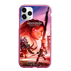 Чехол iPhone 11 Pro матовый Horizon Forbidden West game poster, цвет: 3D-малиновый