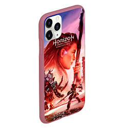 Чехол iPhone 11 Pro матовый Horizon Forbidden West game poster, цвет: 3D-малиновый — фото 2
