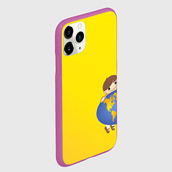 Чехол iPhone 11 Pro матовый Мальчик из советского Атласа Мир, цвет: 3D-фиолетовый — фото 2