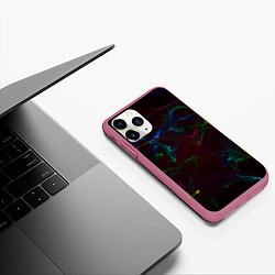 Чехол iPhone 11 Pro матовый CURVE NEON ABSTRACTION, цвет: 3D-малиновый — фото 2