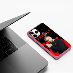 Чехол iPhone 11 Pro матовый Егор Крид: Family, цвет: 3D-малиновый — фото 2