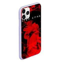 Чехол iPhone 11 Pro матовый Егор Крид огонь, цвет: 3D-светло-сиреневый — фото 2