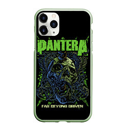 Чехол iPhone 11 Pro матовый Pantera green череп