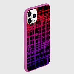 Чехол iPhone 11 Pro матовый Кривая клетка, цвет: 3D-фиолетовый — фото 2