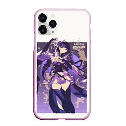 Чехол iPhone 11 Pro матовый Raiden Genshin Impact, цвет: 3D-розовый