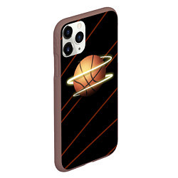 Чехол iPhone 11 Pro матовый Баскетбол life, цвет: 3D-коричневый — фото 2