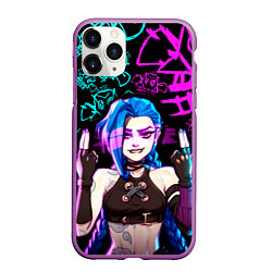 Чехол iPhone 11 Pro матовый JINX ДЖИНКС NEON PATTERN, цвет: 3D-фиолетовый