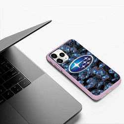 Чехол iPhone 11 Pro матовый SUBARU BIG LOGO PATTERN, цвет: 3D-розовый — фото 2