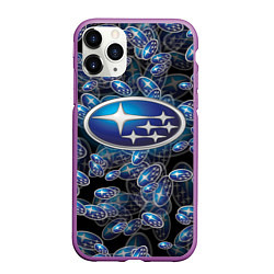 Чехол iPhone 11 Pro матовый SUBARU BIG LOGO PATTERN, цвет: 3D-фиолетовый