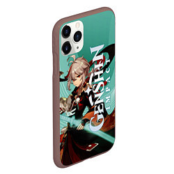 Чехол iPhone 11 Pro матовый Кадзуха-самурай из Инадзумы, цвет: 3D-коричневый — фото 2