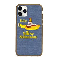 Чехол iPhone 11 Pro матовый On a Yellow Submarine 3D, цвет: 3D-коричневый