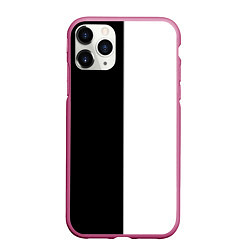 Чехол iPhone 11 Pro матовый Black and white чб, цвет: 3D-малиновый