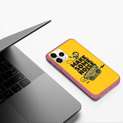 Чехол iPhone 11 Pro матовый Make Some Noise музыка, цвет: 3D-малиновый — фото 2