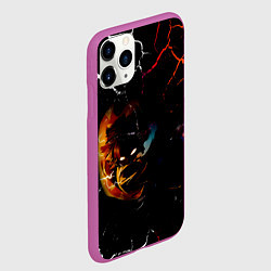 Чехол iPhone 11 Pro матовый КЛИНОК РАССЕКАЮЩИЙ ДЕМОНОВ Зеницу Агацума, цвет: 3D-фиолетовый — фото 2