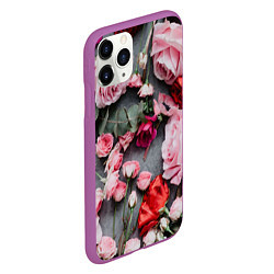 Чехол iPhone 11 Pro матовый Цветочное полотно, цвет: 3D-фиолетовый — фото 2