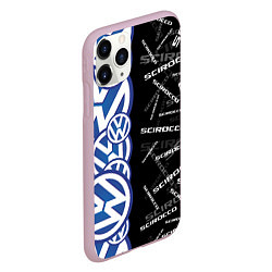 Чехол iPhone 11 Pro матовый Volkswagen Scirocco Half Pattern, цвет: 3D-розовый — фото 2