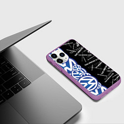 Чехол iPhone 11 Pro матовый Volkswagen Scirocco Half Pattern, цвет: 3D-фиолетовый — фото 2