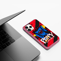 Чехол iPhone 11 Pro матовый Poppy Playtime RED WARNING, цвет: 3D-малиновый — фото 2