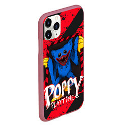 Чехол iPhone 11 Pro матовый Poppy Playtime RED WARNING, цвет: 3D-малиновый — фото 2