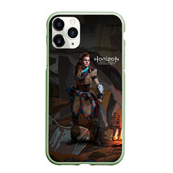 Чехол iPhone 11 Pro матовый Aloy art Horizon, цвет: 3D-салатовый