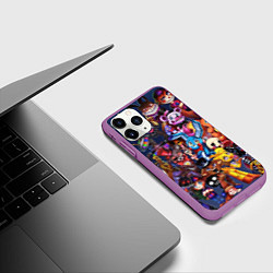 Чехол iPhone 11 Pro матовый Cute Fnaf Pattern, цвет: 3D-фиолетовый — фото 2
