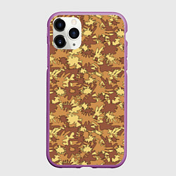 Чехол iPhone 11 Pro матовый Творческий камуфляж в военном стиле, цвет: 3D-фиолетовый