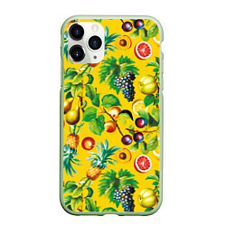Чехол iPhone 11 Pro матовый Лето Фрукты, цвет: 3D-салатовый