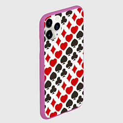 Чехол iPhone 11 Pro матовый Карточные Масти Card Suits, цвет: 3D-фиолетовый — фото 2