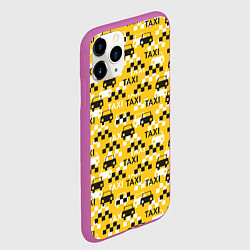 Чехол iPhone 11 Pro матовый Такси Taxi, цвет: 3D-фиолетовый — фото 2