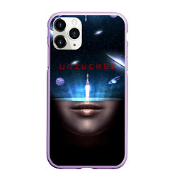 Чехол iPhone 11 Pro матовый Universe galaxy, цвет: 3D-сиреневый