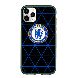 Чехол iPhone 11 Pro матовый Челси football club, цвет: 3D-темно-зеленый