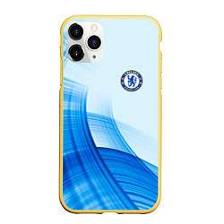 Чехол iPhone 11 Pro матовый Chelsea FC челси фк, цвет: 3D-желтый