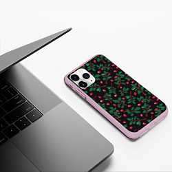 Чехол iPhone 11 Pro матовый Лепетски и листья, цвет: 3D-розовый — фото 2