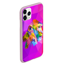 Чехол iPhone 11 Pro матовый Цветная обезьяна Color monkey, цвет: 3D-розовый — фото 2