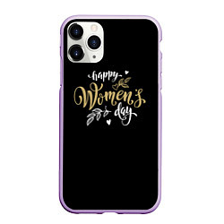 Чехол iPhone 11 Pro матовый Happy day!, цвет: 3D-сиреневый