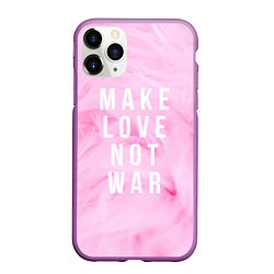 Чехол iPhone 11 Pro матовый Make love not var, цвет: 3D-фиолетовый