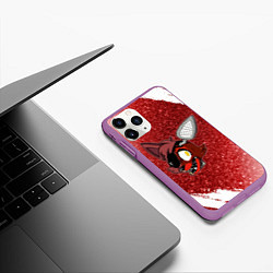 Чехол iPhone 11 Pro матовый FNAF - ФОКСИ - Краска, цвет: 3D-фиолетовый — фото 2