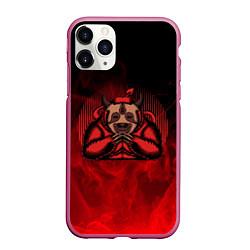 Чехол iPhone 11 Pro матовый Дьявольский ленивец Devilish sloth, цвет: 3D-малиновый