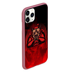 Чехол iPhone 11 Pro матовый Дьявольский ленивец Devilish sloth, цвет: 3D-малиновый — фото 2