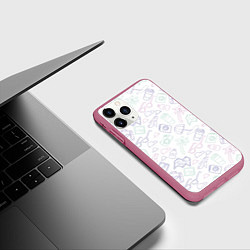 Чехол iPhone 11 Pro матовый Все! Еду в отпуск!, цвет: 3D-малиновый — фото 2